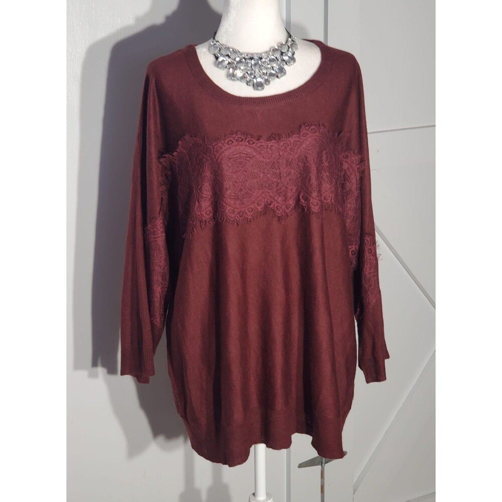 SALON STUDIO TUNIC COLOR PURPLE LONG SLEEVE ACRYLIC SIZE 3X